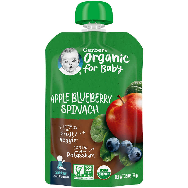 Organic for Baby, 2nd Foods, Apple, Blueberry, Spinach,