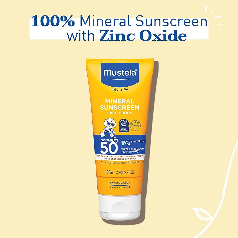 Mustela, Baby, Mineral Sunscreen, Face + Body 40ml