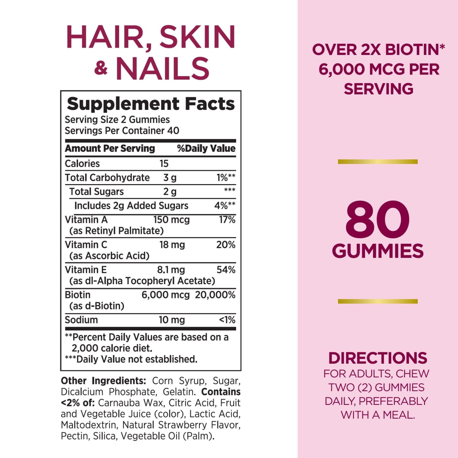 Nature's bounty hair skin and nails 80 gummies