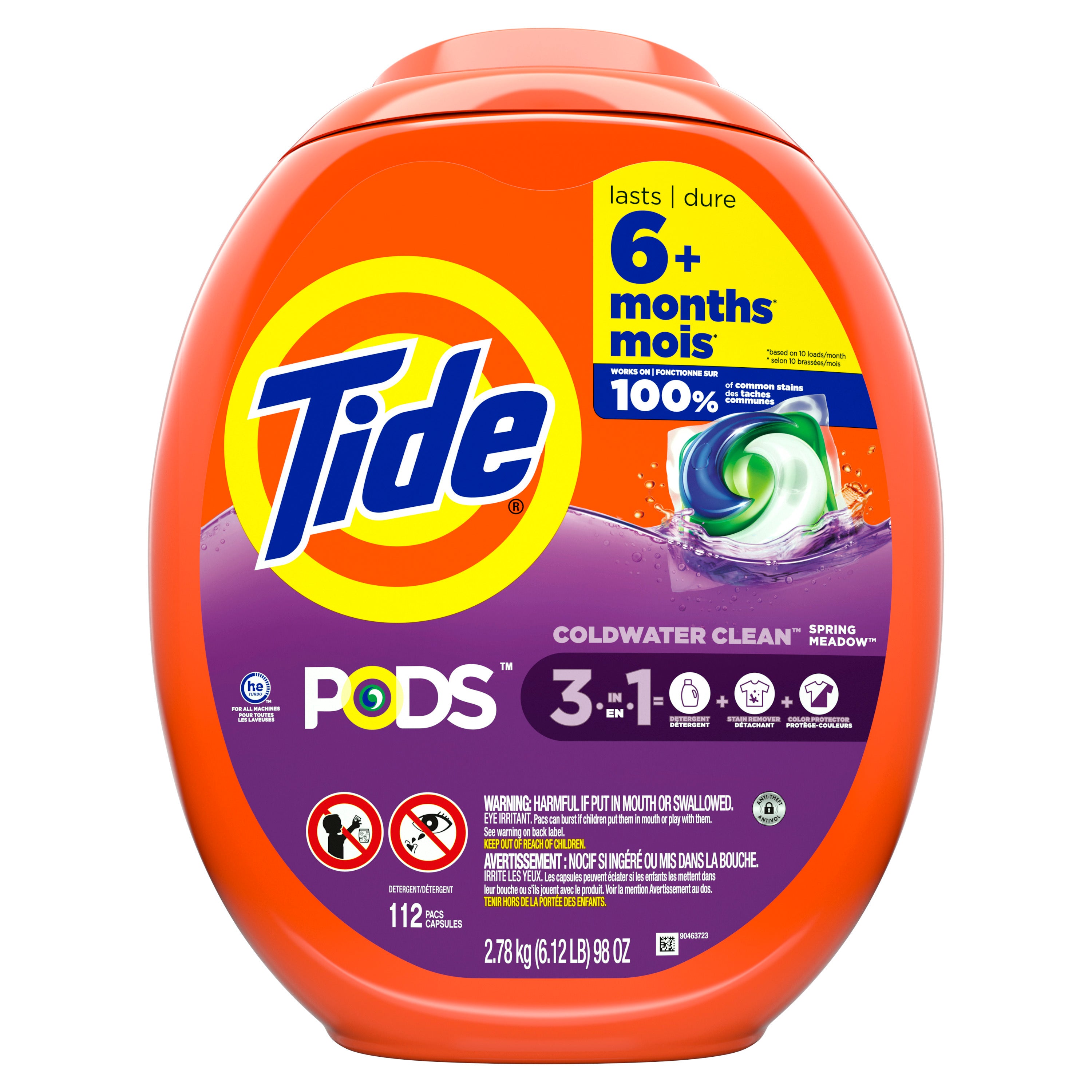 Tide Pods Laundry Detergents Soap Packs, Spring Meadow, 112 Ct