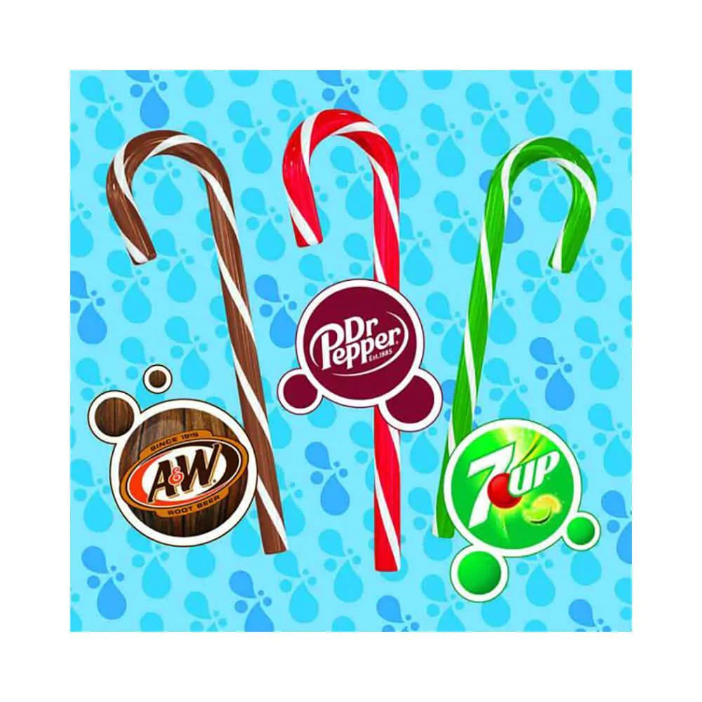Dr. Pepper, 7 Up, and A&W Flavored Christmas Candy Cane, 5.3 oz